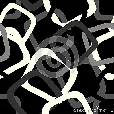 Graffiti seamless monochrome geometrical pattern Vector Illustration