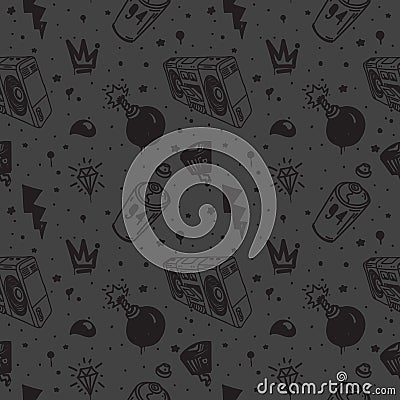 Graffiti seamless pattern Vector Illustration