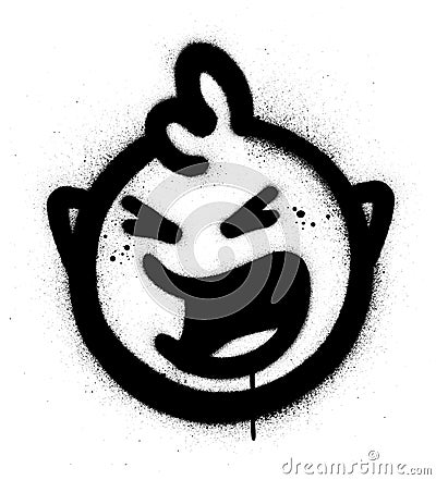 Graffiti shouting angry icon sprayed in black over white Vector Illustration