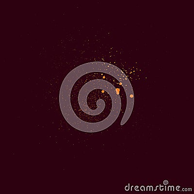 Graffiti small detail in orange over burgundy Vector Illustration