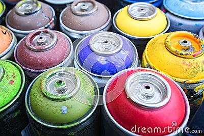 Graffiti spray cans Stock Photo