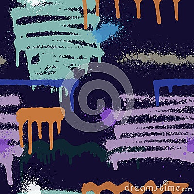 Graffiti spray paint seamless pattern. Vector illustration. Vector Illustration