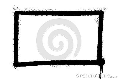Graffiti spray rectangle frame with over spray in black over white. vector illustration Vector Illustration
