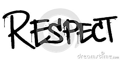 Graffiti spray respect word with over spray in black over white. vector illustration Vector Illustration