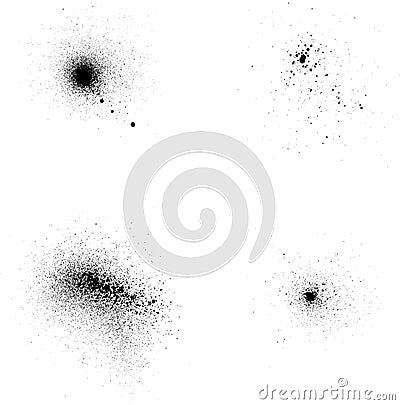 Graffiti sprayed dots collection in black over white Vector Illustration