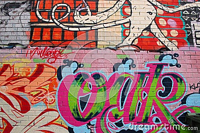 Graffiti Street Art Wall Editorial Stock Photo