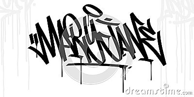 Graffiti Style Hand Written Word Maryjane Vector Illustration Art Vector Illustration