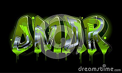 Graffiti styled Name Design - Omar Vector Illustration