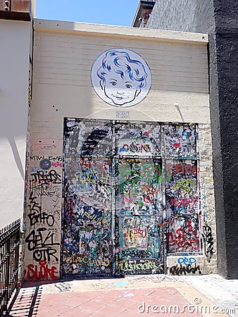 Graffiti Wall art in downtown Las Vegas. Editorial Stock Photo