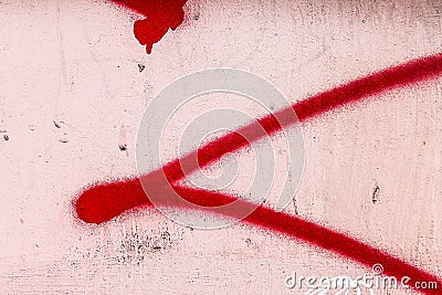Graffiti Wall Detail Drawing Surface on the Wall in Red Stock Photo