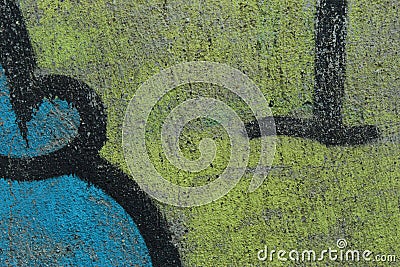 Graffiti Wall Fragment Texture Surface Background Photo Shot. Stock Photo