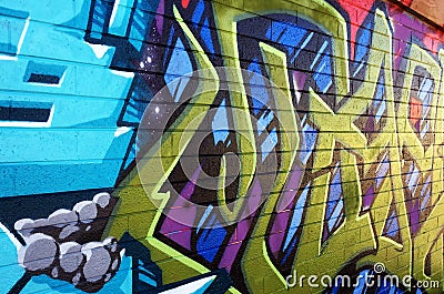 Graffiti Wall. Editorial Stock Photo