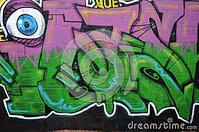 Graffiti Wall. Editorial Stock Photo