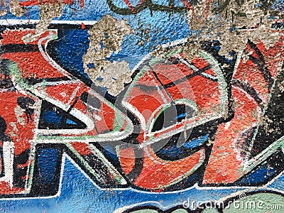 Graffiti wall. Urban art background. Seamless texture. Graffiti on wall background. Old painted wall texture. Stock Photo