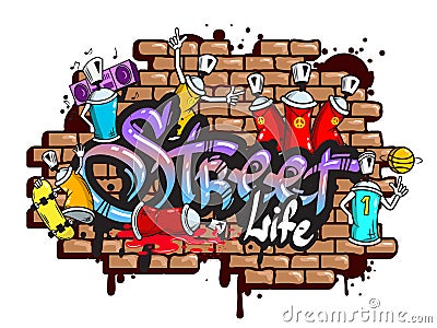 Graffiti word characters composition Vector Illustration