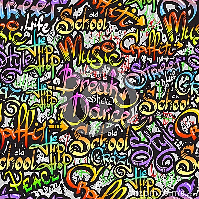 Graffiti word seamless pattern Vector Illustration