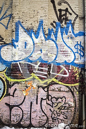 Graffiti is writing or drawings on wall Stock Photo