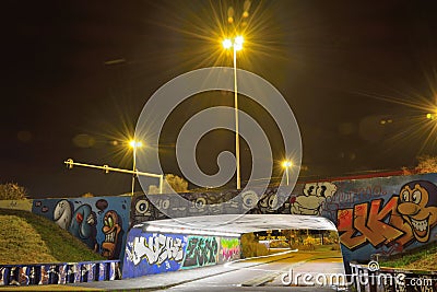 Graffiti zone called the bear-cage Editorial Stock Photo