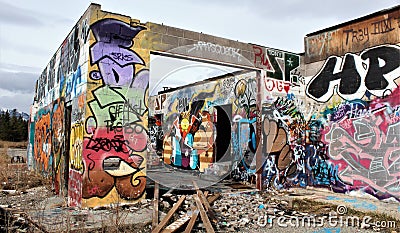 Graffitti on shack 5 Editorial Stock Photo