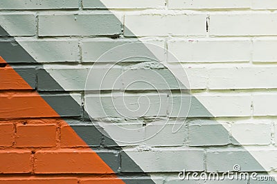 Graffity brick wall, very small detail. Abstract urban street art design close-up. Modern iconic urban culture, stylish Stock Photo