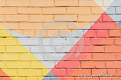 Graffity brick wall, very small detail. Abstract urban street art design close-up. Modern iconic urban culture, stylish Stock Photo