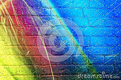 Graffity wall. Abstract detal of urban street art design close-up. Modern iconic urban culture, stylish pattern. Aerosol Stock Photo