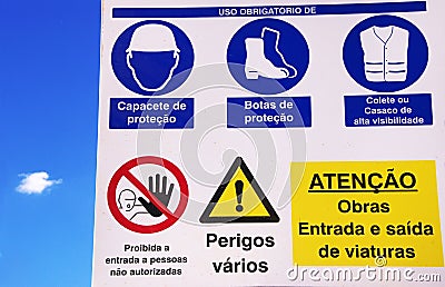 grafic in construction site safety Stock Photo