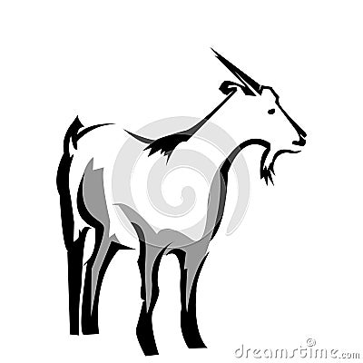 Goat logo stock, goat silhouette, flat design Vector Illustration