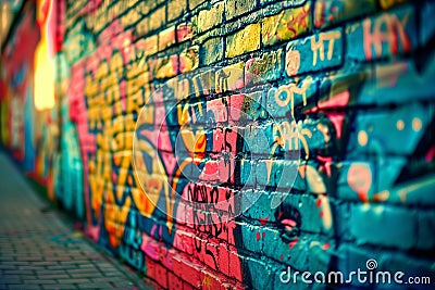 grafitti textured wall. colorful. graffiti wall. japanese writings Stock Photo