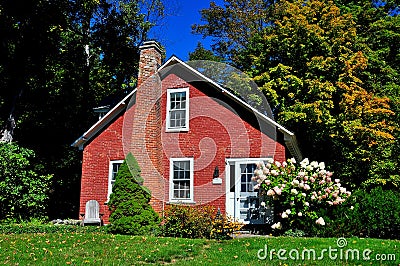 Grafton, VT: Brick Cottage Editorial Stock Photo