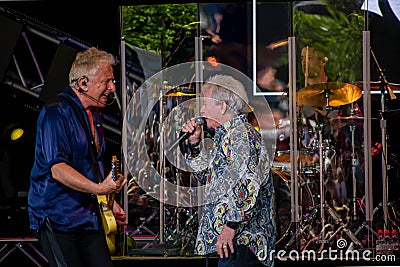 Graham Rusell and Russell Hitchcock from air supply, singing beautiful melody at Epcot in Walt Disney World 5 Editorial Stock Photo