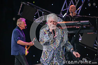 Graham Rusell and Russell Hitchcock from air supply, singing beautiful melody at Epcot in Walt Disney World 1 Editorial Stock Photo