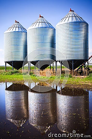 Grain Silos Stock Photo