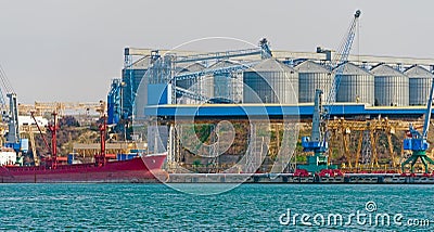 Grain terminal - transshipment complex Stock Photo