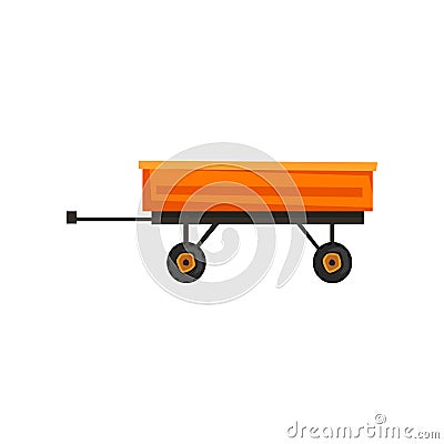 Grain trailer, agriculture industrial farm equipment, farm machinery vector Illustration Vector Illustration