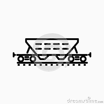 Grain wagon, freight train, web icon Vector Illustration