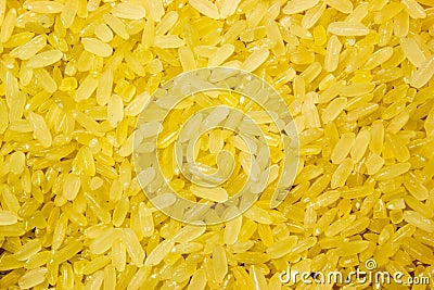 Grain yellow parboiled rice Stock Photo