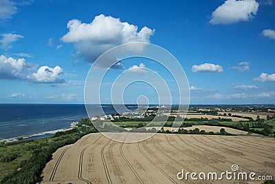 Grainfield near Laboe, Germany Stock Photo