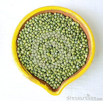 GRAINS - GREEN GRAM Stock Photo