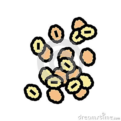 grains oatmeal color icon vector illustration Cartoon Illustration
