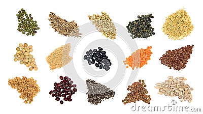 Grains and seeds Stock Photo