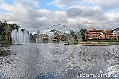 Joaquina Rita Bier lake, Gramado RS Editorial Stock Photo