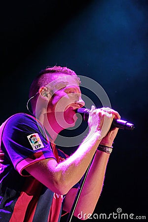 Grammy winners Macklemore & Ryan Lewis during his show in Cruilla Barcelona Festival, July 12 2014 Editorial Stock Photo