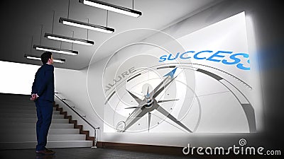 Grampo do compasso do sucesso da visão do homem de negócios vídeos de arquivo Grampo do compasso do sucesso da visão do homem de negócios vídeos de arquivo