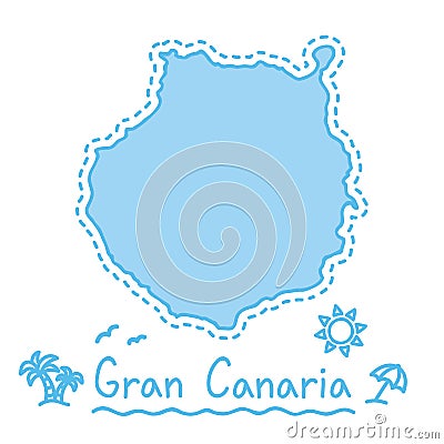 Gran Canaria island map isolated cartography concept canary islands Vector Illustration