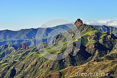 Gran Canaria landscape, Roque Bentayga Stock Photo