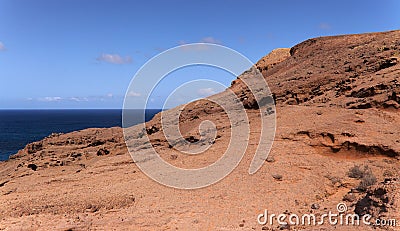 Gran Canaria, landscape of steep eroded north west coast between Galdar and Agaete municipalities Stock Photo
