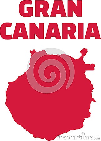 Gran Canaria map with name Vector Illustration