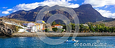 Gran Canaria- picturesque traditional fishing village La Aldea de San Nicolas de Tolentino Stock Photo