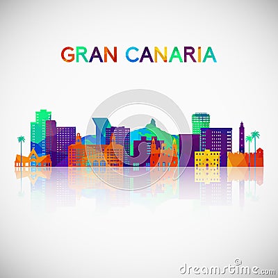 Gran Canaria skyline silhouette in colorful geometric style. Vector Illustration